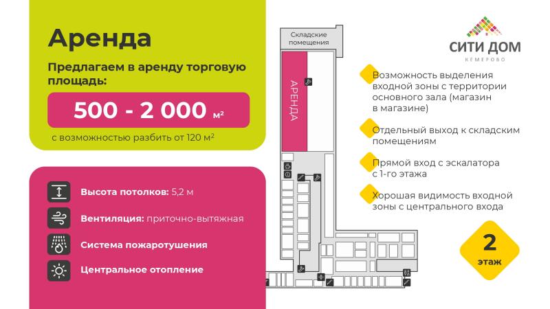 Аренда 500 - 2000 кв.м